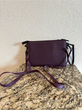 Dagne Dover Plum Crossbody Wallet Clutch Bag With Dust Bag